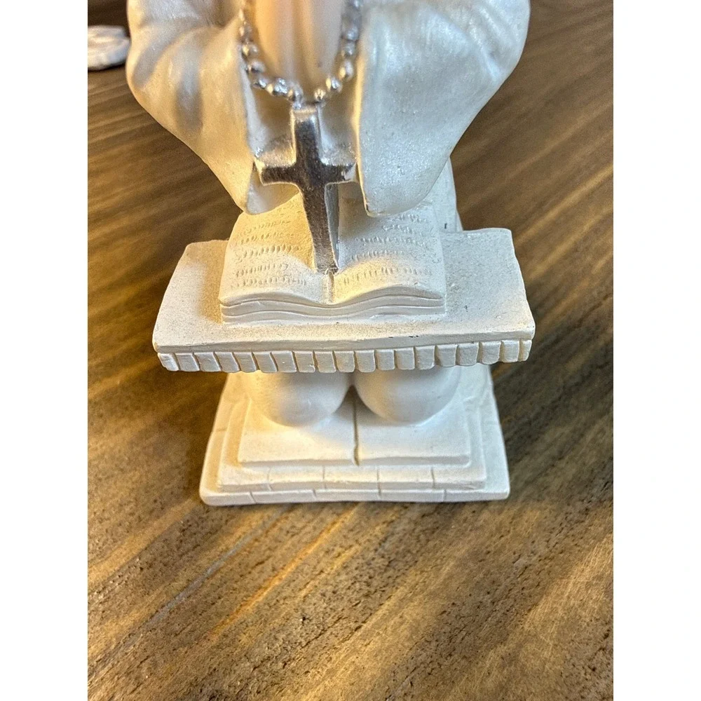 VTG Precious Moments Girl Figurine & Megan Baby Cross Set of 2 Religious